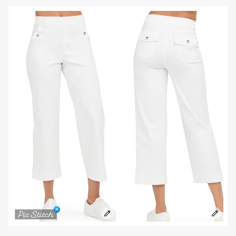 SPANX White Ankle Cropped Pants